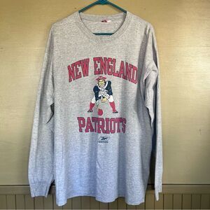 New England Patriots Vintage Throwback Reebok Gray Long Sleeve Shirt